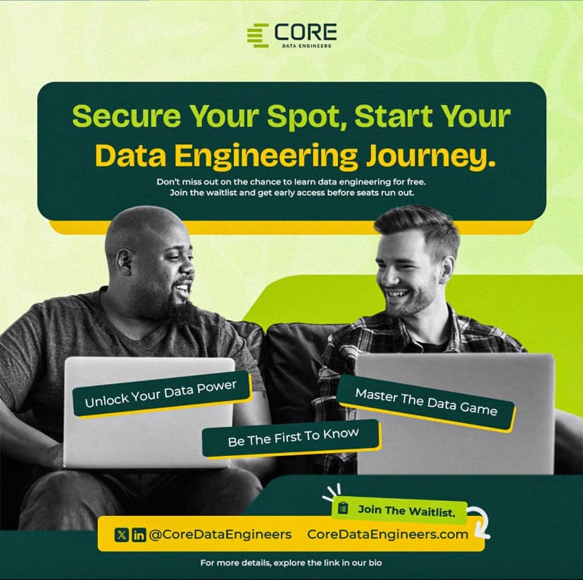 Core Data Engineers Bootcamp 2.0 Waitlist is Now Open